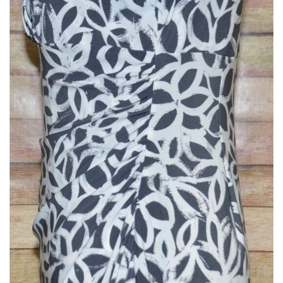 Lauren Ralph Lauren Women's Size 10 Faux Wrap Sheath Dress Stretch Rushed Gray - Picture 7 of 12